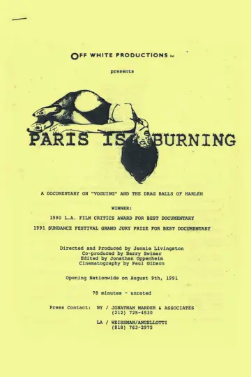 Plakat do filmu "Paris Is Burning" #870028