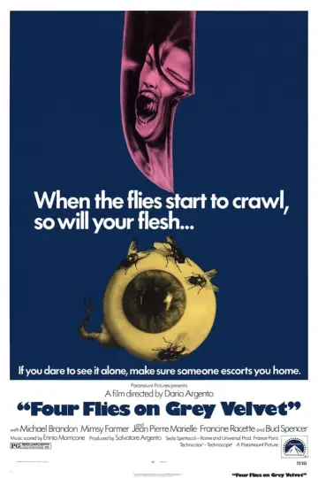 Plakat do filmu "Cztery Muchy na Szarym Aksamicie" #153777