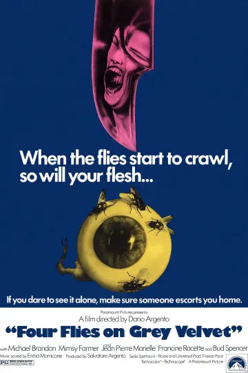 Plakat do filmu "Cztery Muchy na Szarym Aksamicie" #153778