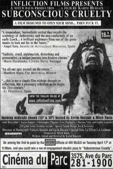 Plakat do filmu "Subconscious Cruelty" #1134978