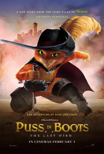 Plakat do filmu "Kot w butach: Ostatnie życzenie" #911402