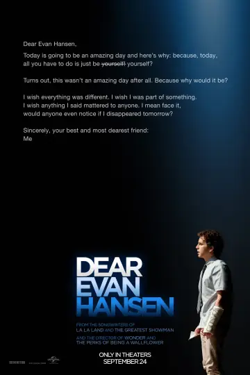 Plakat do filmu "Drogi Evanie Hansenie" #111688