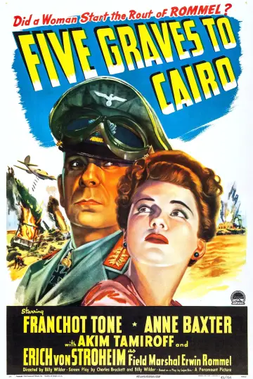 Plakat do filmu "Five Graves to Cairo" #1111931