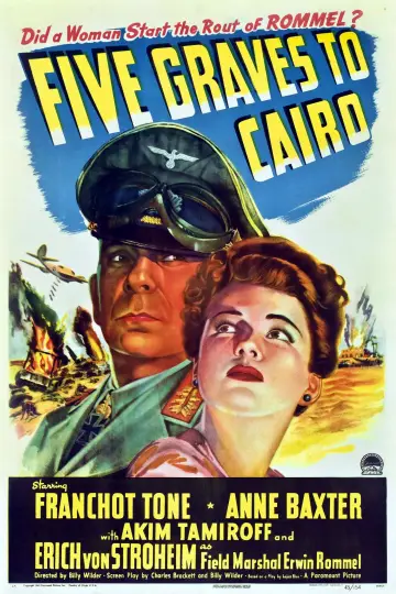 Plakat do filmu "Five Graves to Cairo" #1111933