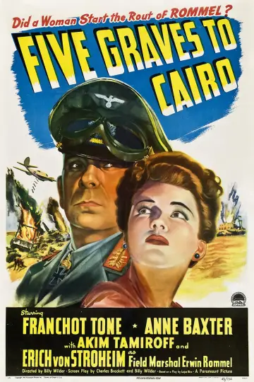 Plakat do filmu "Five Graves to Cairo" #1111934
