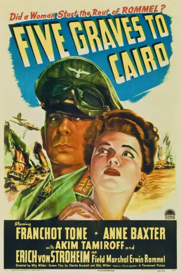 Plakat do filmu "Five Graves to Cairo" #1111935