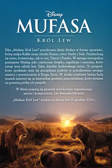 Plakat do filmu "Mufasa: Król Lew" #557402