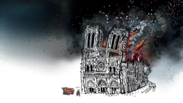 Zasłona do filmu "Notre-Dame płonie" #1026143