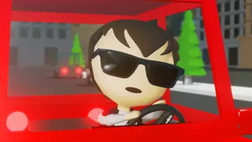 Zasłona do filmu "Baby Driver Cartoon - Bellbottoms" #886041