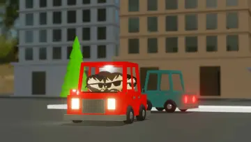 Zasłona do filmu "Baby Driver Cartoon - Bellbottoms" #886064
