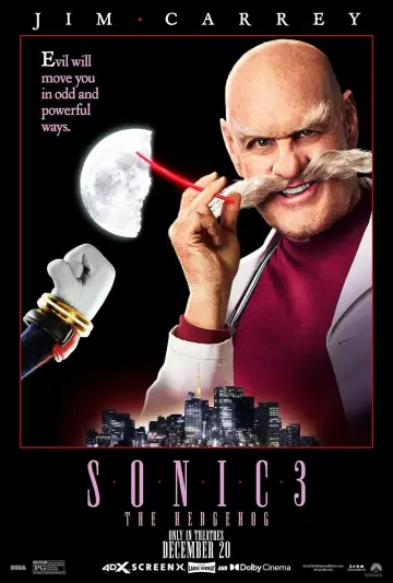 Plakat do filmu "Sonic 3. Szybki jak błyskawica" #552051