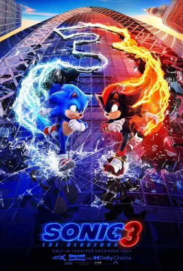 Plakat do filmu "Sonic 3. Szybki jak błyskawica" #552114