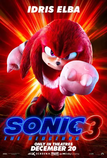 Plakat do filmu "Sonic 3. Szybki jak błyskawica" #552182