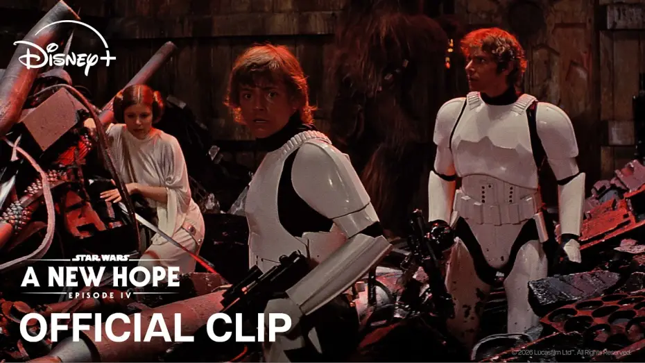 Wideo do filmu Gwiezdne wojny — Luke, Leia, Han & Chewie Get Stuck in the Garbage Compactor - Official Clip