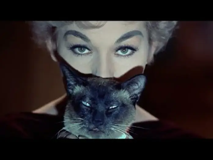 Wideo do filmu Czarna magia na Manhattanie — Bell, Book and Candle (1959) - Classic Clip - I'm Allergic To Your Cat - James Stewart - Kim Novak
