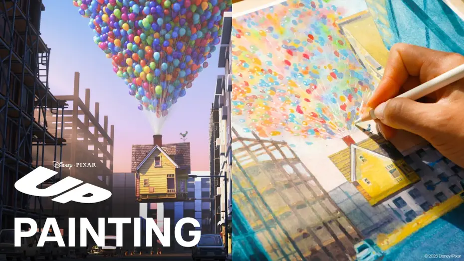 Wideo do filmu Odlot — Carl's House in Watercolor | Painting Pixar