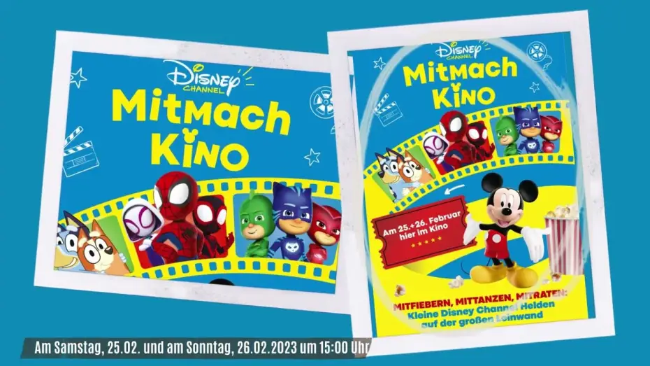 Wideo do filmu Disney Channel Mitmachkino — Disney Channel Mitmachkino im Capitol | Am Sa,. 25.02. & am So., 26.02.2023