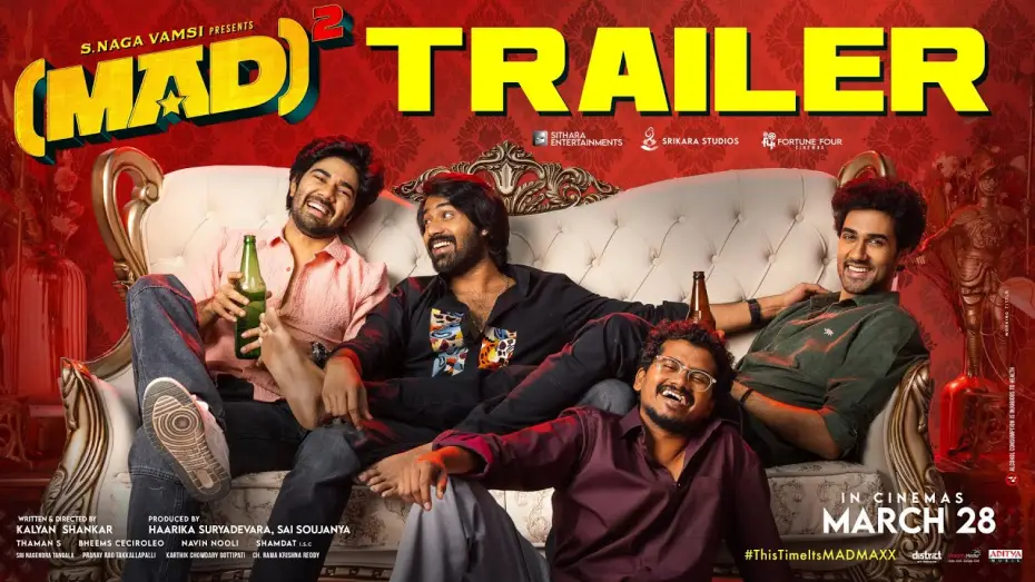 Wideo do filmu (MAD)² — MAD Square - Official Trailer | Narne Nithiin, Sangeeth Shobhan, Ram Nitin | Kalyan Shankar