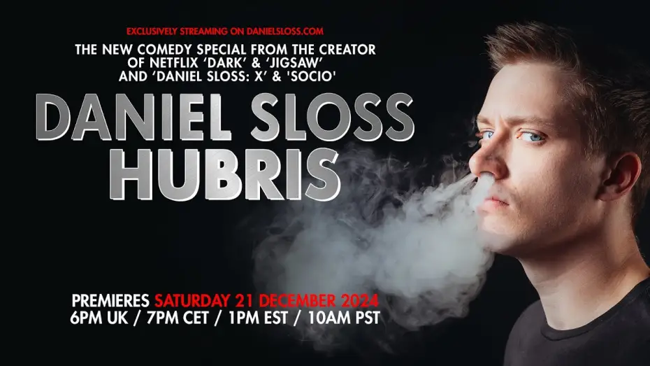 Wideo do filmu Daniel Sloss: Hubris — ‘DANIEL SLOSS: HUBRIS’ - TRAILER.  NEW SHOW FROM STAR OF NETFLIX ‘DARK’ & ‘JIGSAW’ and ‘X’ + ‘SOCIO’