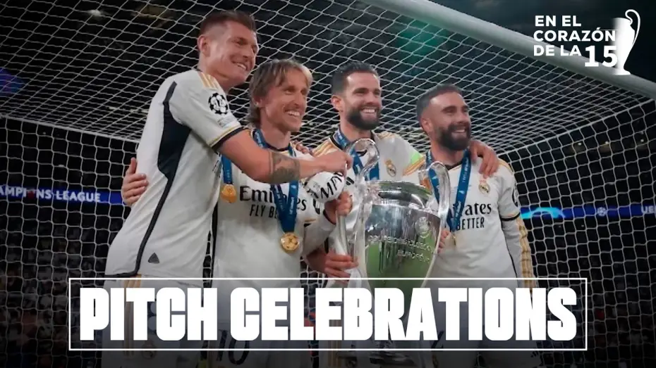 Wideo do filmu EN EL CORAZÓN DE LA 15 — POV: You're ON THE PITCH with Real Madrid celebrating the Champions League!