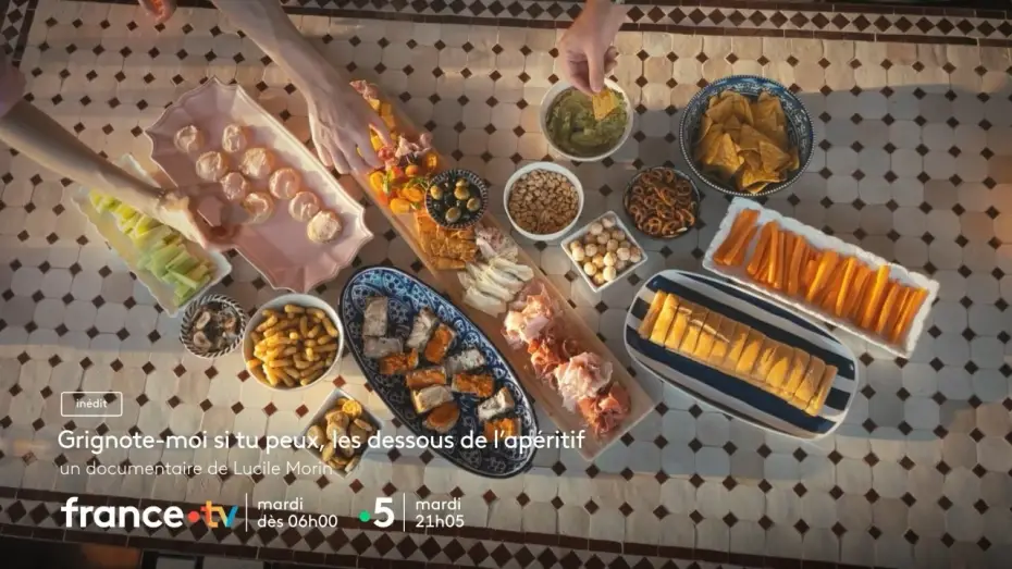 Wideo do filmu Grignote-moi si tu peux, les dessous de l'apéritif — Grignote-moi si tu peux, les dessous de l'apéritif sur France 5 mardi 1er septembre 2026