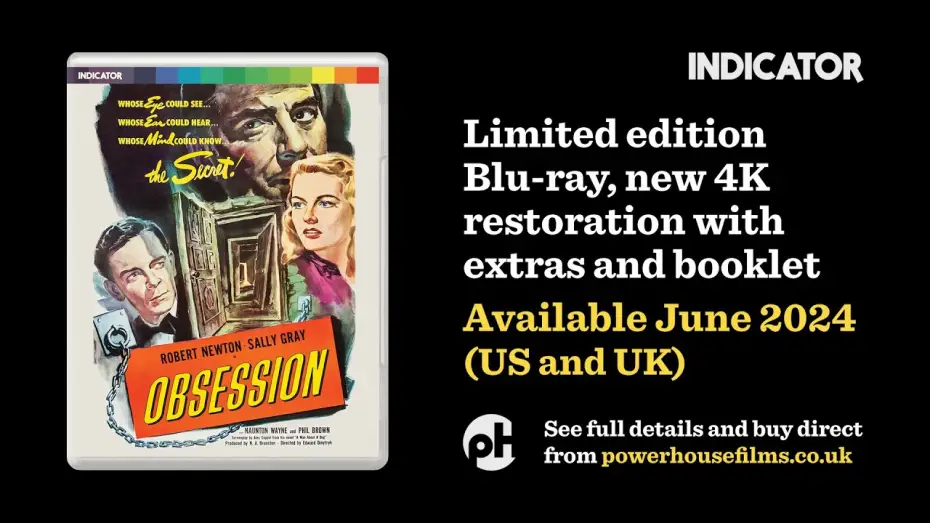 Wideo do filmu Obsession — OBSESSION (Edward Dmytryk, 1949) short excerpt from new Indicator 4K restoration, now on Blu-ray
