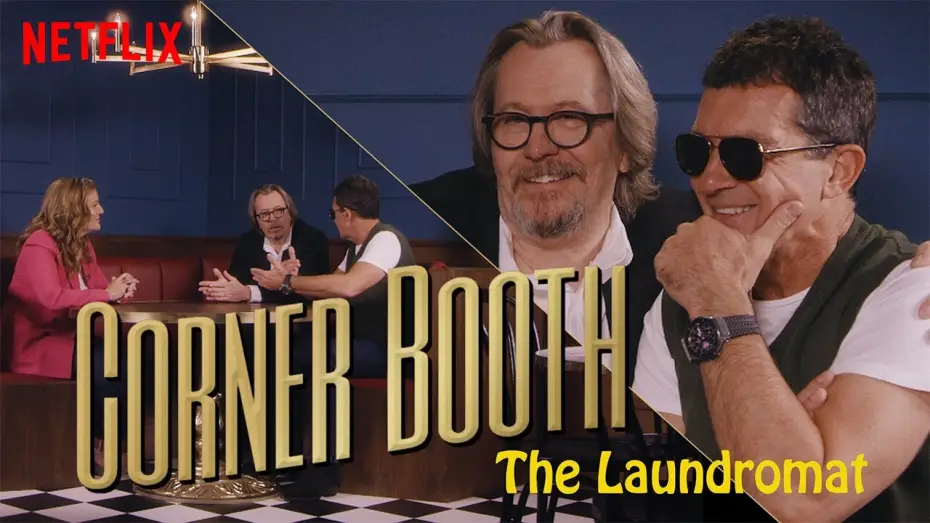 Wideo do filmu Pralnia — Antonio Banderas and Gary Oldman from The Laundromat in the Corner Booth