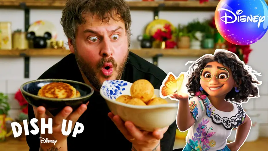 Wideo do filmu Nasze magiczne Encanto — Can Martyn Recreate Encanto’s Colombian Arepas & Buñuelos? | Dish Up Disney