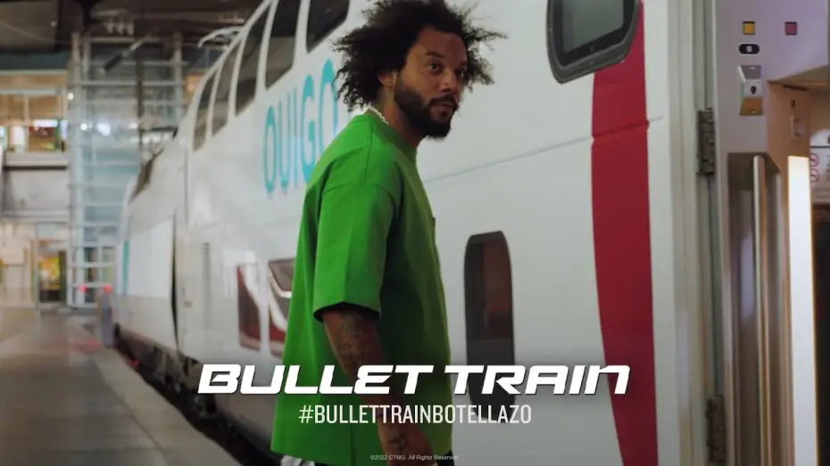 Wideo do filmu Bullet Train — #BulletTrainBotellazo. Descubre la próxima parada de Marcelo junto a Rubius y más pasajeros.