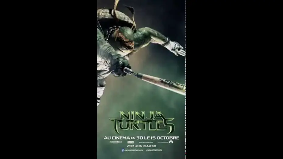 Wideo do filmu Wojownicze Żółwie Ninja — NINJA TURTLES : l'affiche animée de Michelangelo