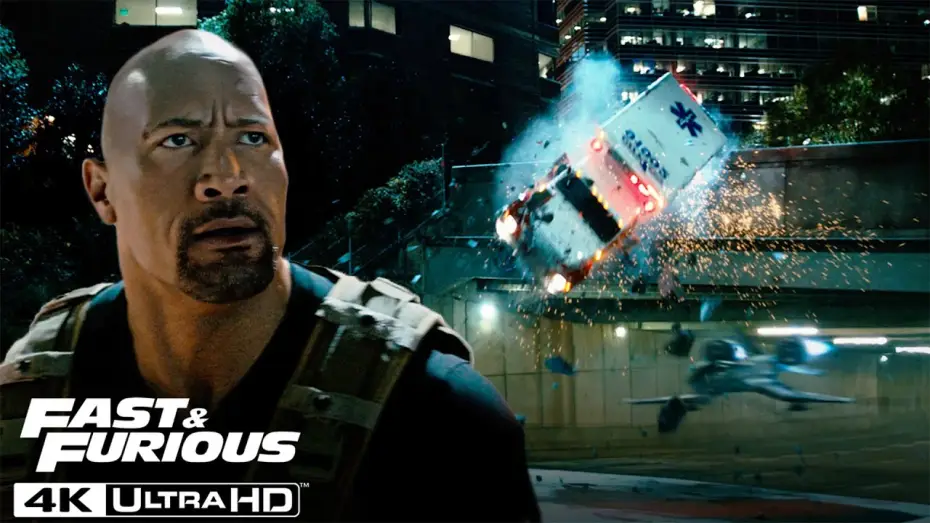 Wideo do filmu Szybcy i wściekli 7 — Hobbs Destroys a Drone with an Ambulance