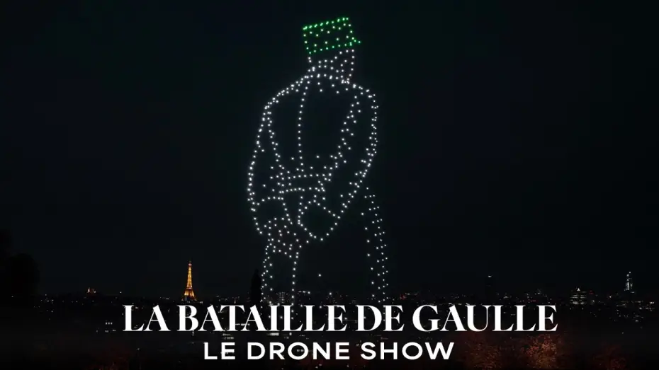 Wideo do filmu La Bataille de Gaulle : J’écris ton nom — LA BATAILLE DE GAULLE : 600 drones illuminent Paris pour l'Appel du 18 juin