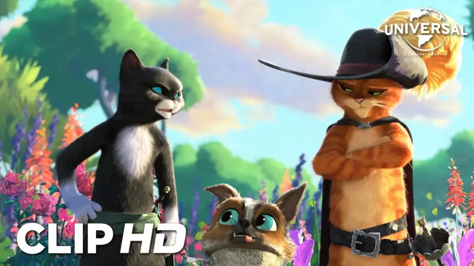 Wideo do filmu Kot w butach: Ostatnie życzenie — Gato y Kitty se retan a un duelo de caras cuquis