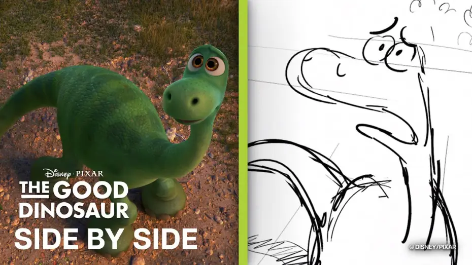 Wideo do filmu Dobry dinozaur — The Good Dinosaur Side by Side | "The Storm" Scene | Storyboards vs. Film