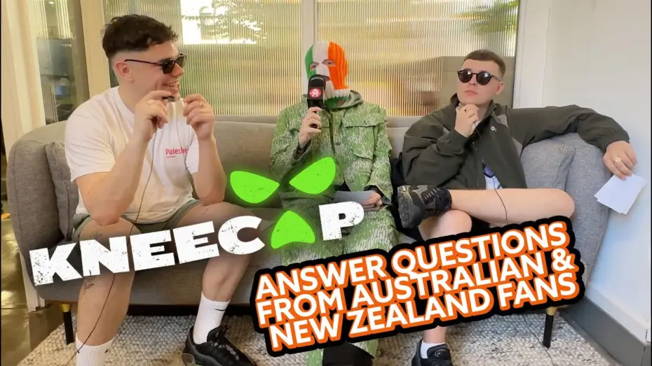 Wideo do filmu Kneecap. Hip-hopowa rewolucja — Kneecap Answer Questions From Australian & New Zealand Fans - Official Interview