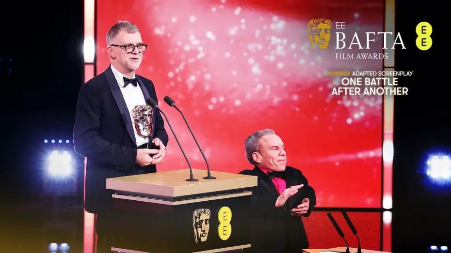 Wideo do filmu Jedna bitwa po drugiej — Paul Thomas Anderson Wins the Adapted Screenplay BAFTA | EE BAFTA Film Awards 2026