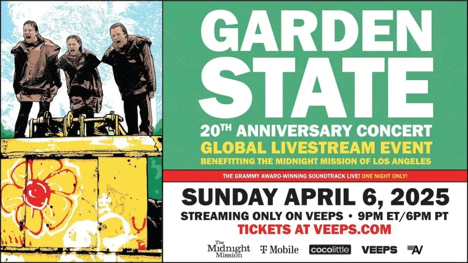 Wideo do filmu Garden State - The 20th Anniversary Concert — Garden State 20th Anniversary Concert - Veeps Global Livestream Announcement