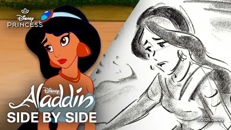 Wideo do filmu Aladyn — Side by Side - "Maybe I Don't Want to Be a Princess" Scene - Storyboards vs. Film