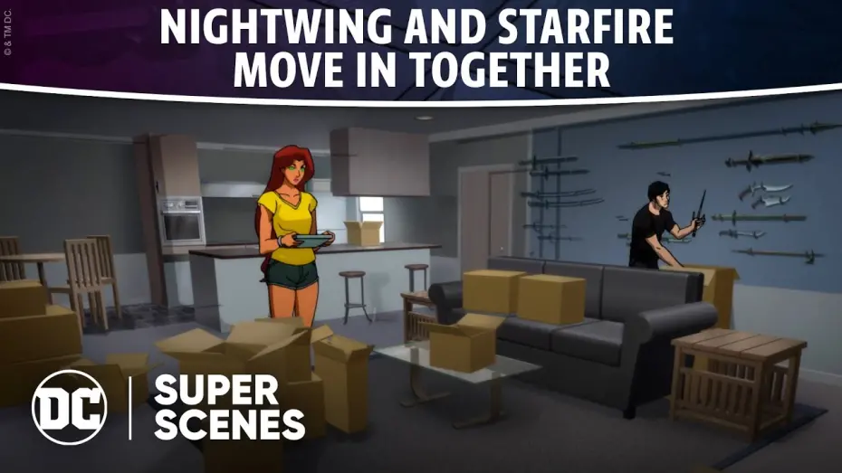 Wideo do filmu Młodzi Tytani: Zdradziecki pakt — DC Super Scenes: Nightwing and Starfire Move In Together