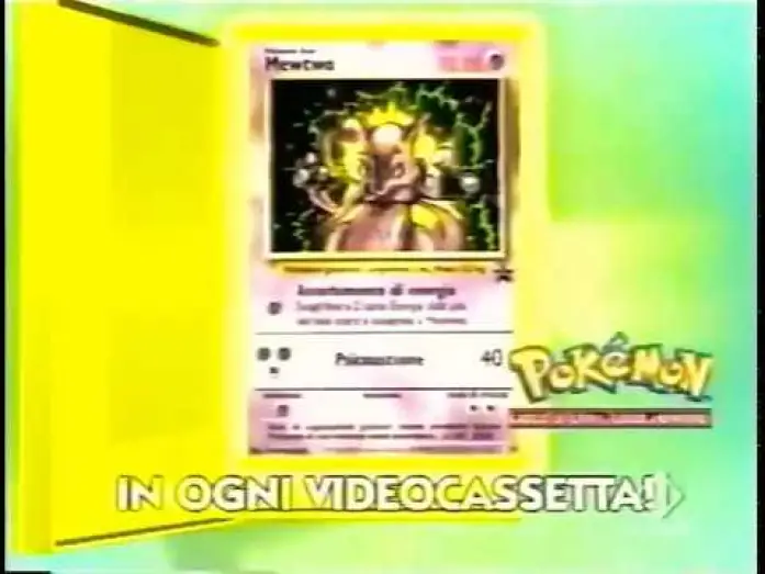 Wideo do filmu Pokémon: Film pierwszy — Pubblicità VHS  - Pokémon IL FILM - Mewtwo contro Mew - Carta Promo Mewtwo - Italia1