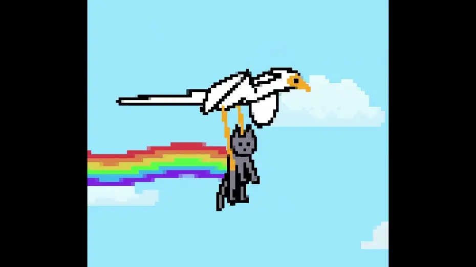 Wideo do filmu Flow — Nyan cat but make it FLOW 🐈‍⬛ featuring Secretarybird and Cat
