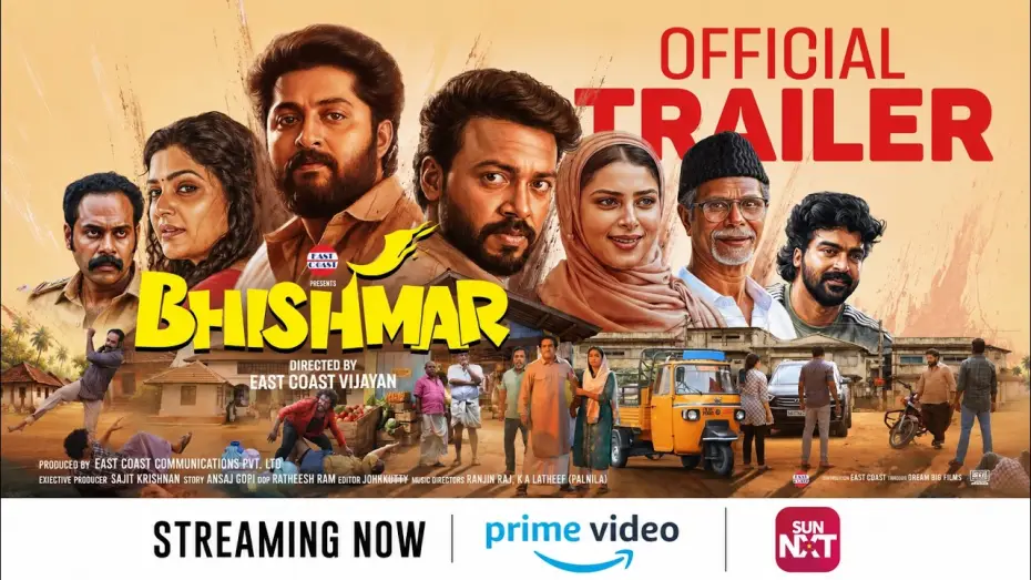 Wideo do filmu Bheemseri — Bhishmar Official Trailer | East Coast Vijayan | Dhyan Sreenivasan| Vishnu Unnikrishnan|Divya Pillai