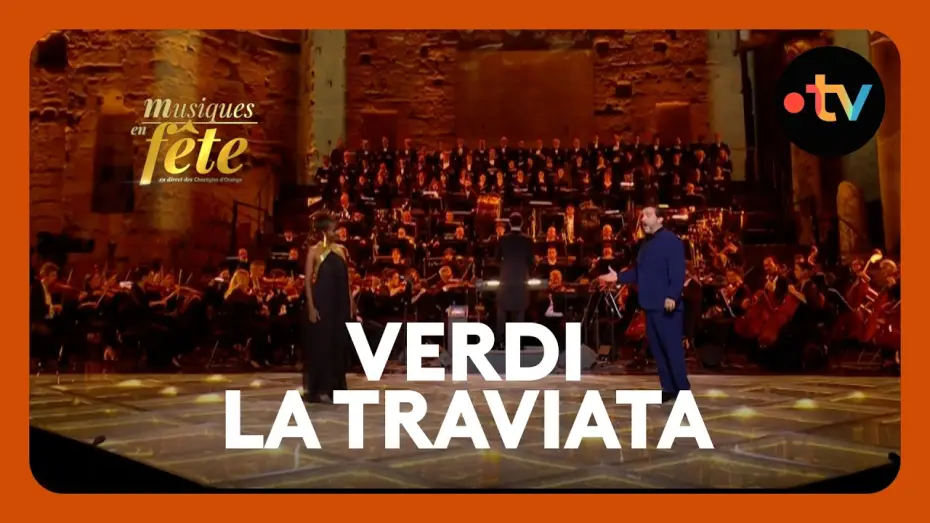 Wideo do filmu Musiques en fête des Chorégies d'Orange — Verdi - La Traviata, "Libiamo ne' lieti calici"  avec Florian Laconi et Mariam Battistelli
