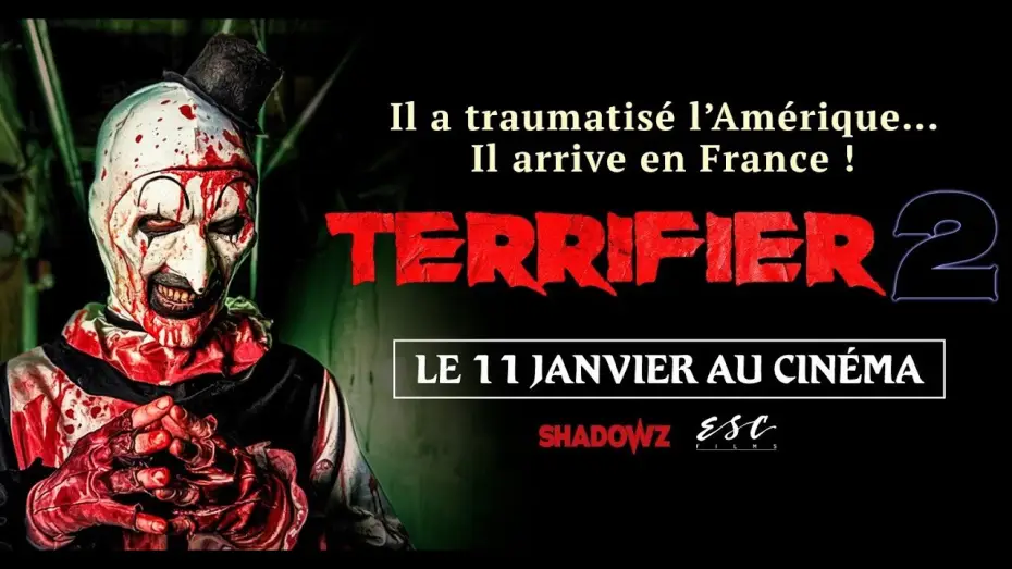 Wideo do filmu Terrifier 2:  Masakra w Święta — TERRIFIER 2 - bande annonce VOSTFR