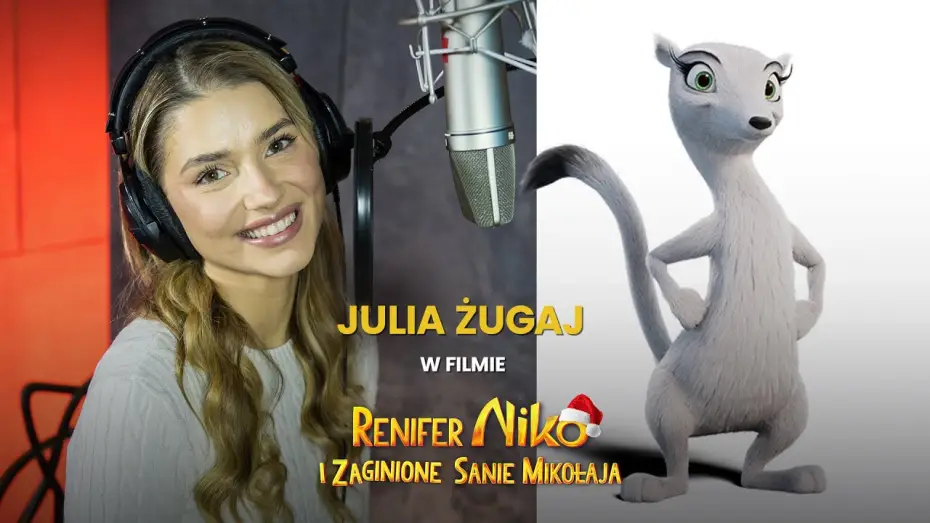 Wideo do filmu Renifer Niko i zaginione sanie Mikołaja — Julia Żugaj w studio dubbingowym