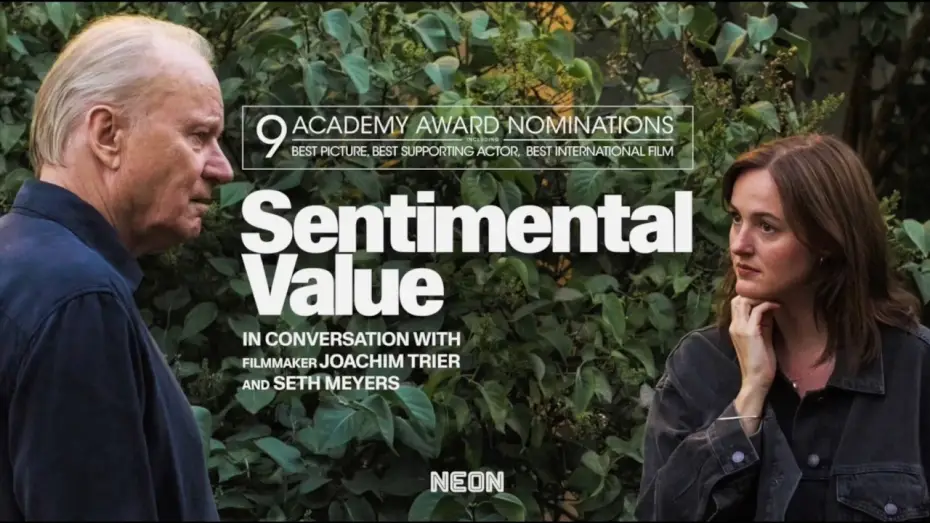 Wideo do filmu Wartość sentymentalna — Academy Award Nominated Filmmaker Joachim Trier and Seth Meyers Discuss Sentimental Value