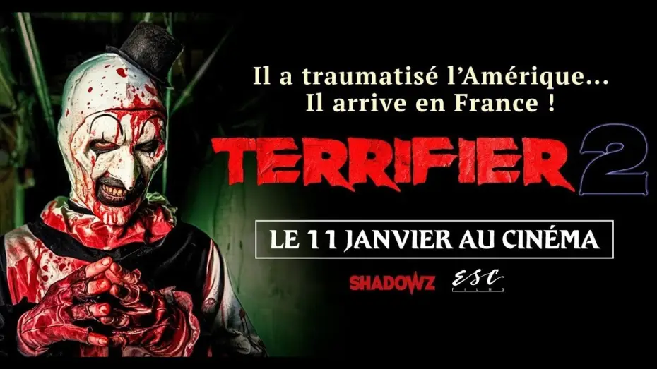 Wideo do filmu Terrifier 2:  Masakra w Święta — TERRIFIER 2 - Teaser VOSTFR