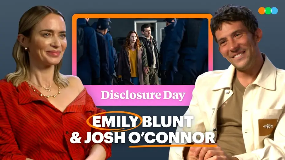 Wideo do filmu Dzień objawienia — Emily Blunt and Josh O'Connor Talk Spielberg, Disclosure Day and Colin Firth