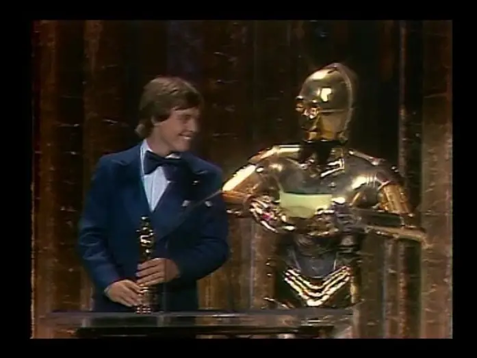 Wideo do filmu Gwiezdne wojny — Mark Hamill, C-3PO and R2-D2 Present Special Sound Oscars for Close Encounters and Star Wars