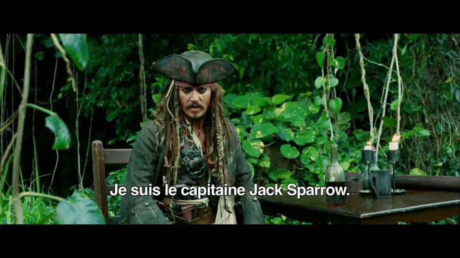 Wideo do filmu Piraci z Karaibów. Na nieznanych wodach — Bande-annonce 1 VOST (avec intro Jack Sparrow)